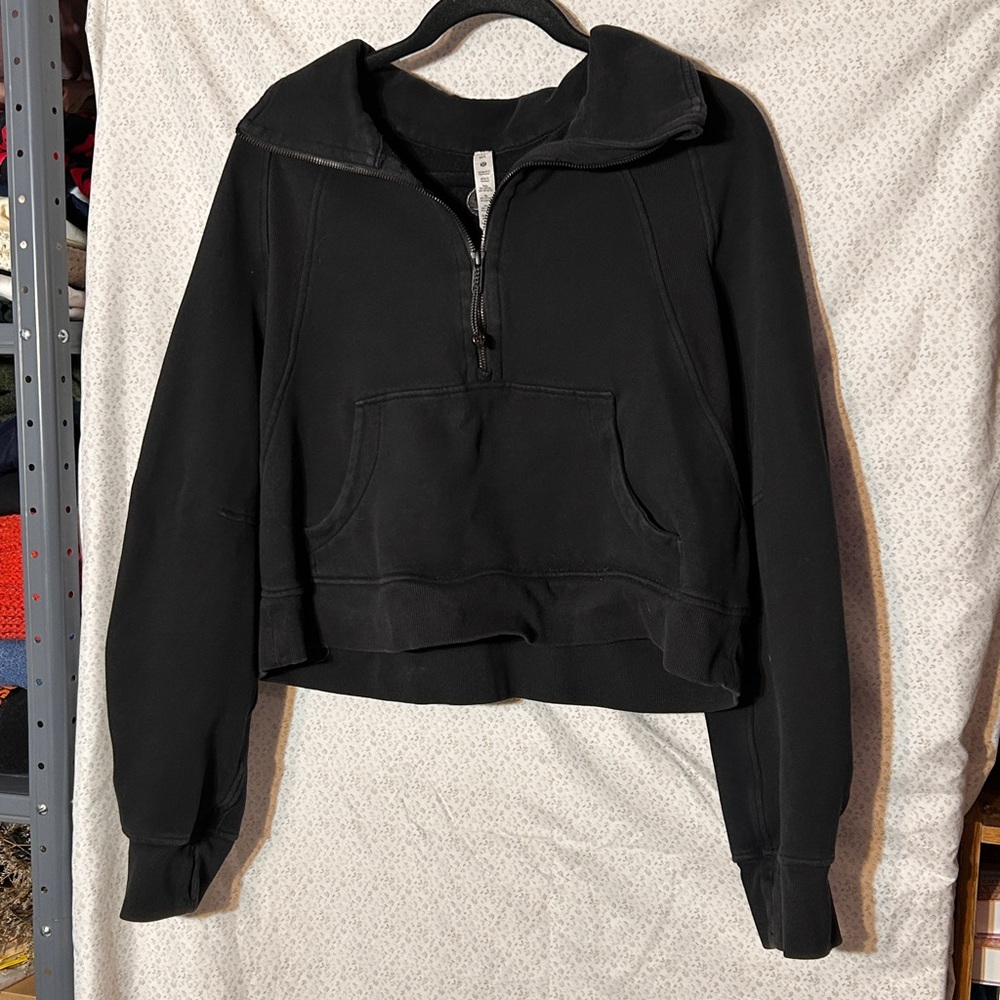 Black Lululemon Cropped Half Zip Scuba